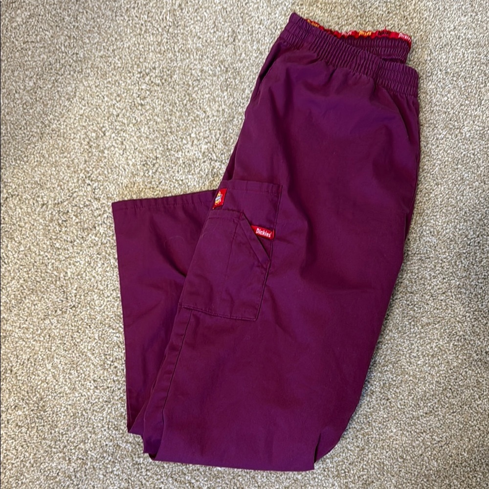 Cherokee Maroon Scrub Pants Petite Large